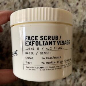 Le Labo Face Scrub Exfoliant Visage Basil / Ginger 4.2 oz full size